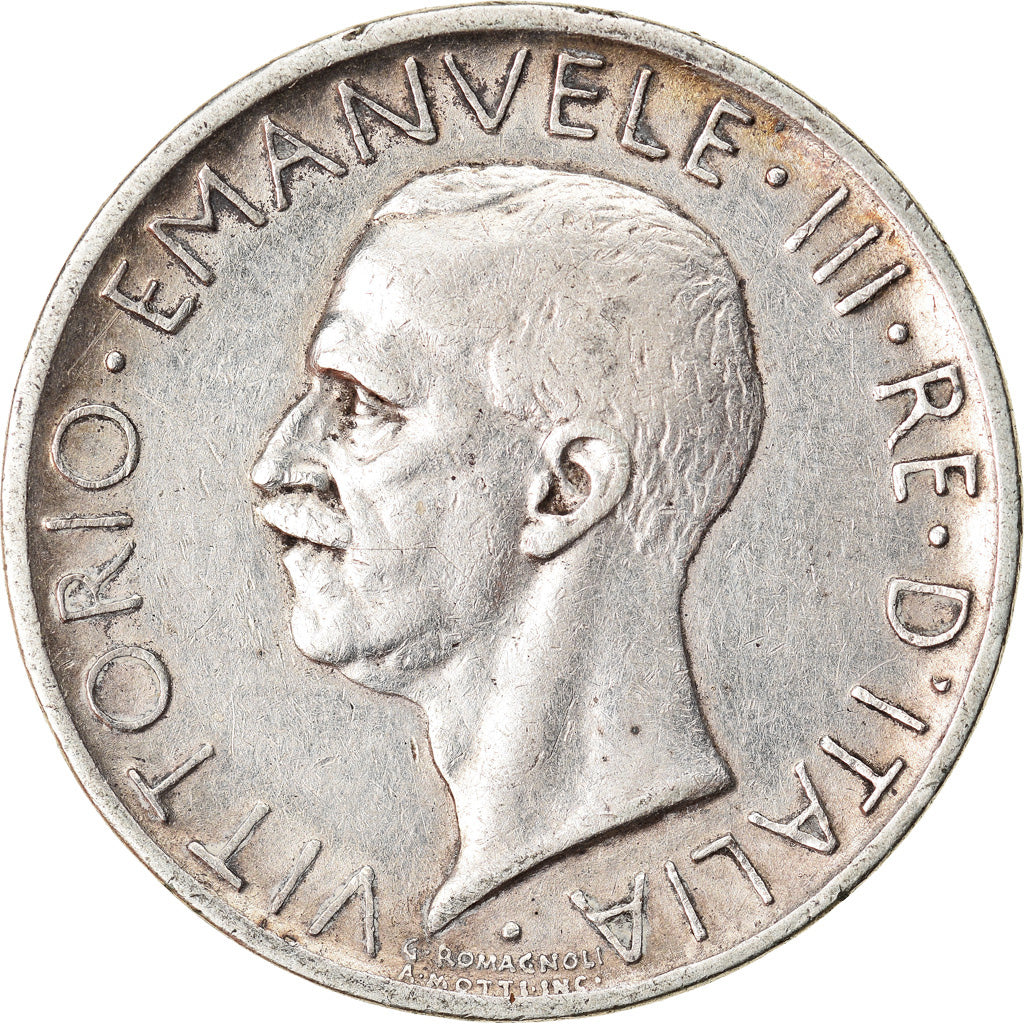 Coin, Italy, Vittorio Emanuele III, 5 Lire, 1929, Rome, EF(40-45), Silver