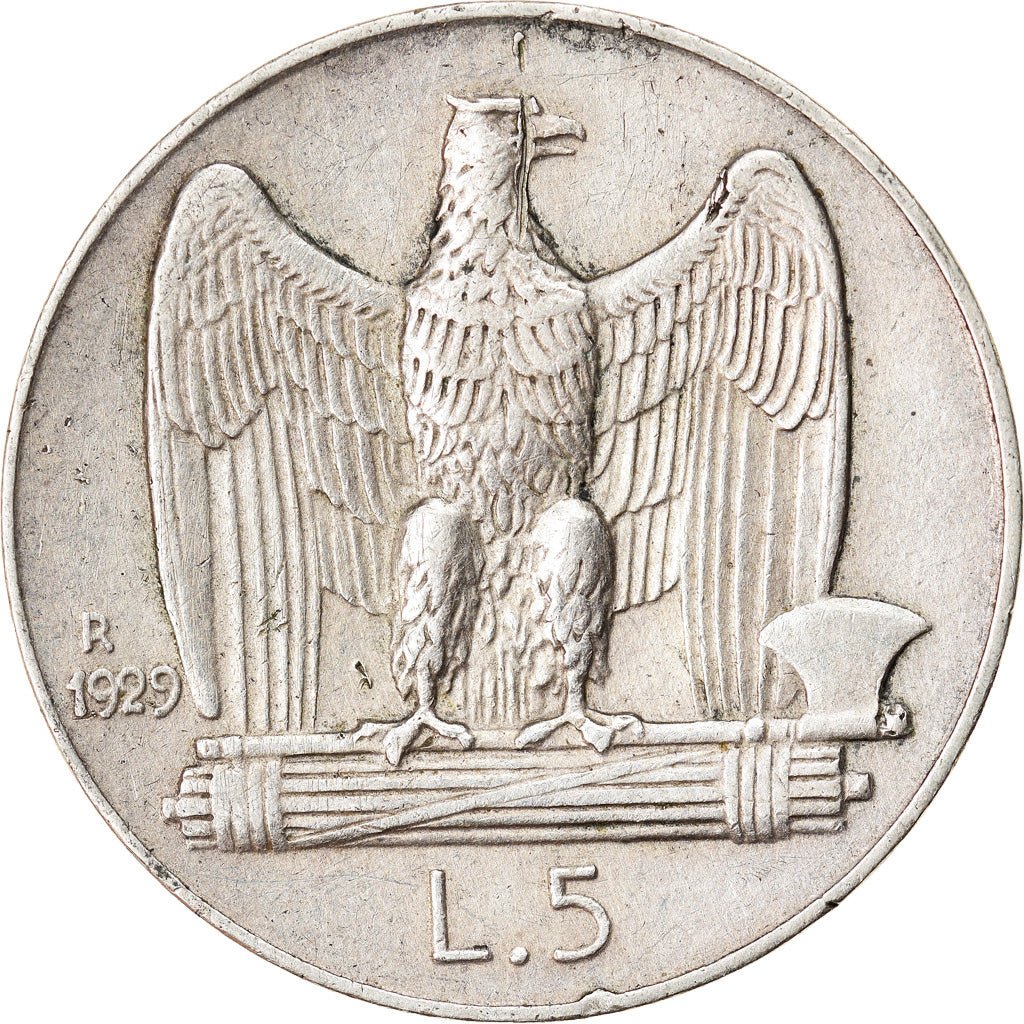 Münze, Italien, Vittorio Emanuele III, 5 Lire, 1929, Rome, SS, Silber, KM:67.2
