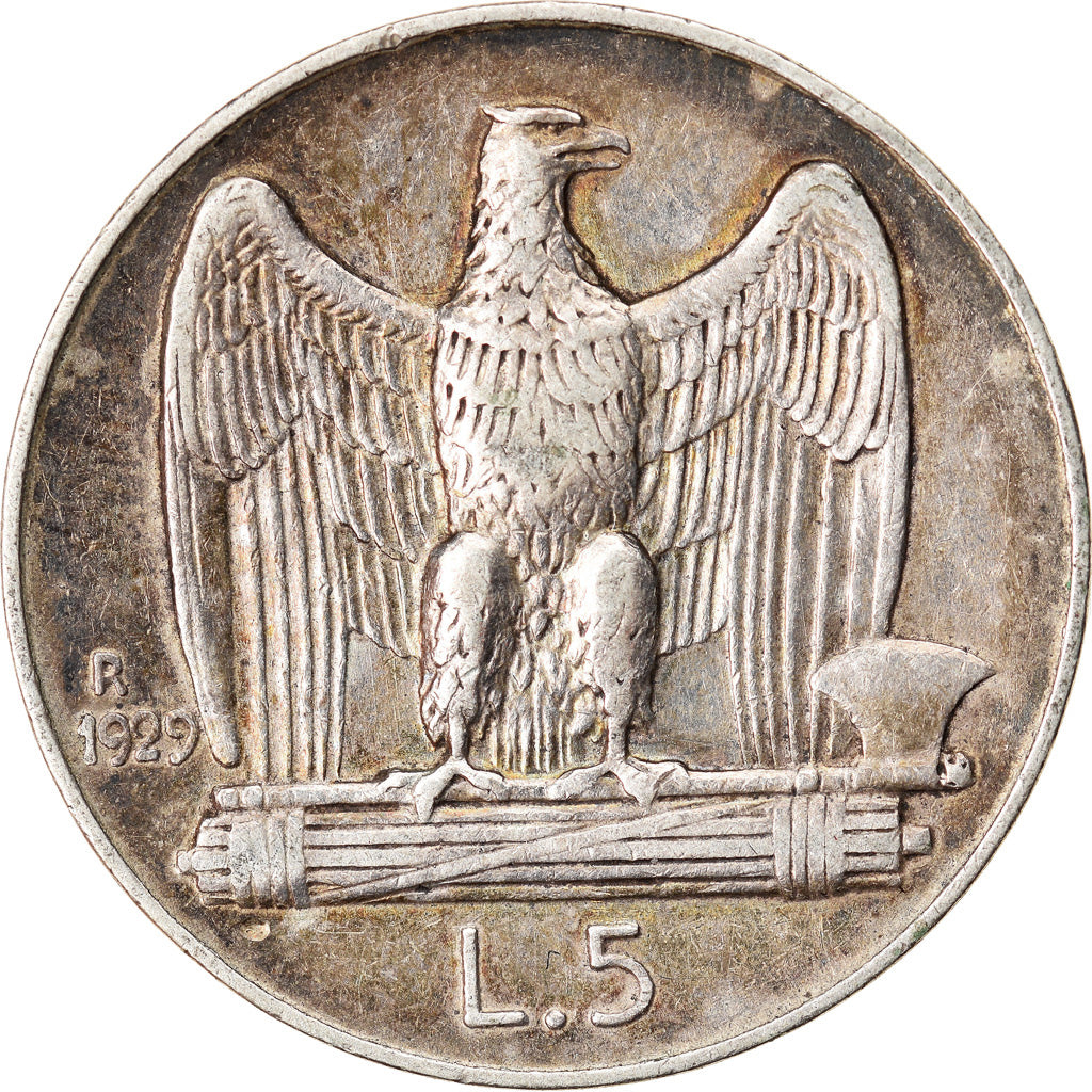Monnaie, Italie, Vittorio Emanuele III, 5 Lire, 1929, Rome, TTB+, Argent
