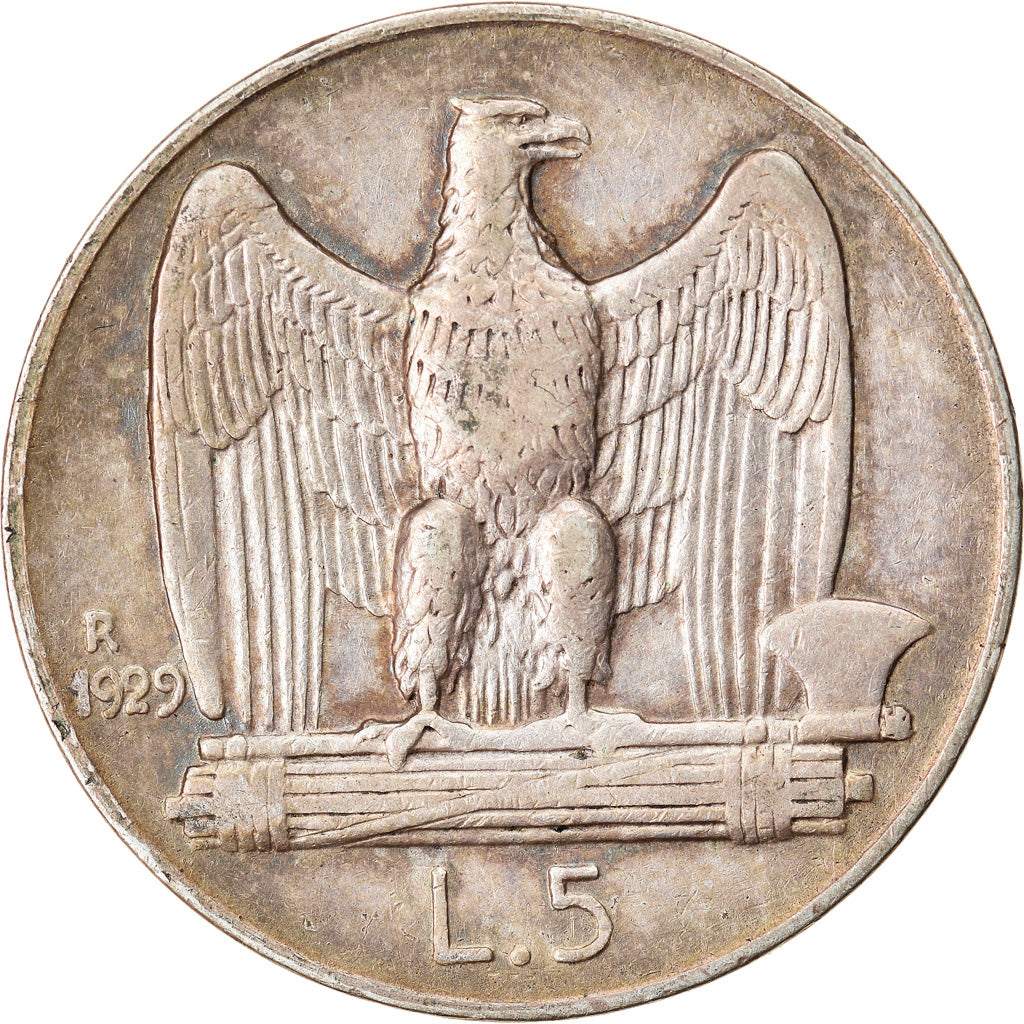 Monnaie, Italie, Vittorio Emanuele III, 5 Lire, 1929, Rome, TTB+, Argent