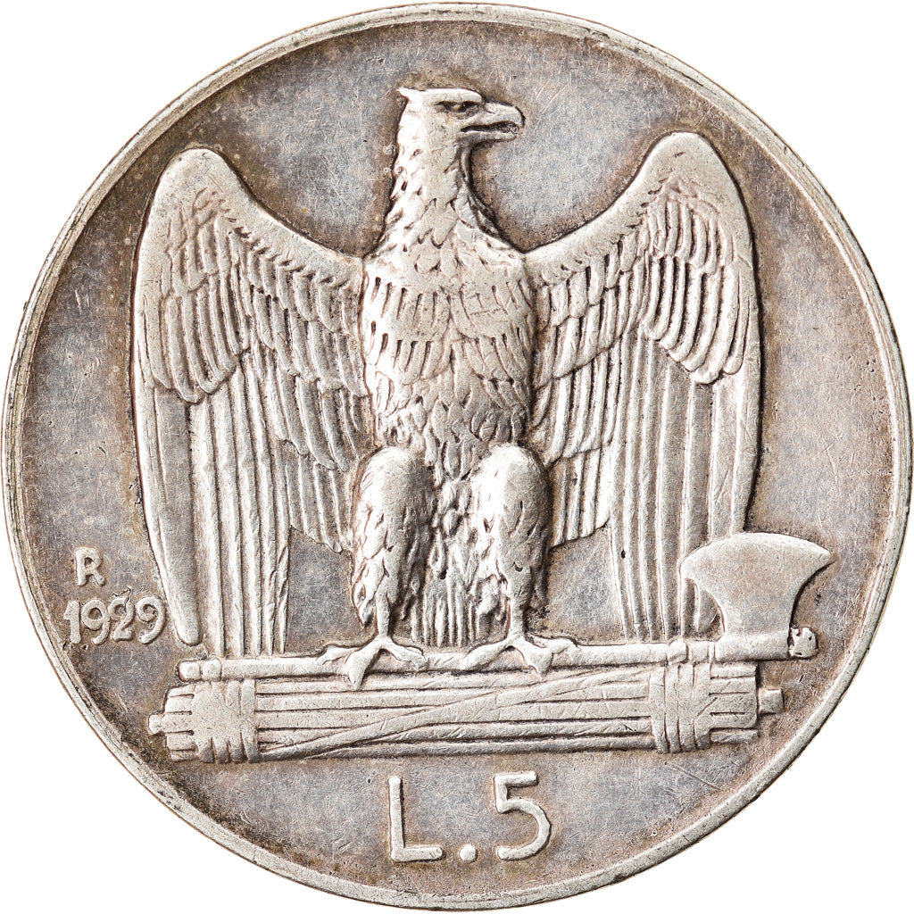 Monnaie, Italie, Vittorio Emanuele III, 5 Lire, 1929, Rome, TTB+, Argent