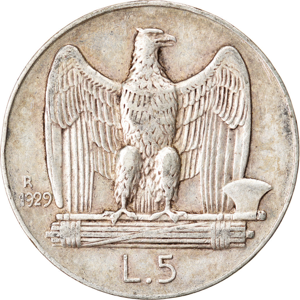 Monnaie, Italie, Vittorio Emanuele III, 5 Lire, 1929, Rome, TTB+, Argent