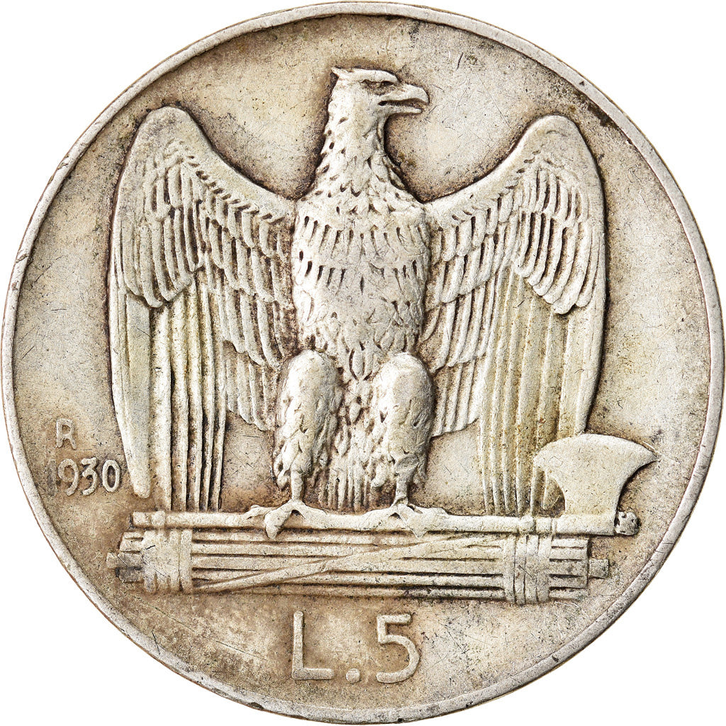 Coin, Italy, Vittorio Emanuele III, 5 Lire, 1930, Rome, EF(40-45), Silver
