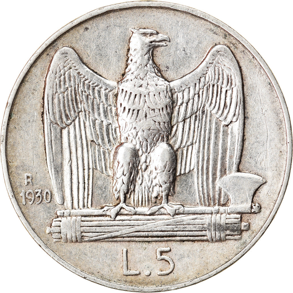 Moneta, Italia, Vittorio Emanuele III, 5 Lire, 1930, Rome, BB+, Argento, KM:67.1