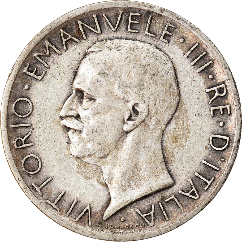 Coin, Italy, Vittorio Emanuele III, 5 Lire, 1926, Rome, VF(30-35), Silver