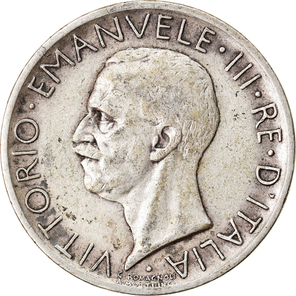 Coin, Italy, Vittorio Emanuele III, 5 Lire, 1926, Rome, VF(30-35), Silver