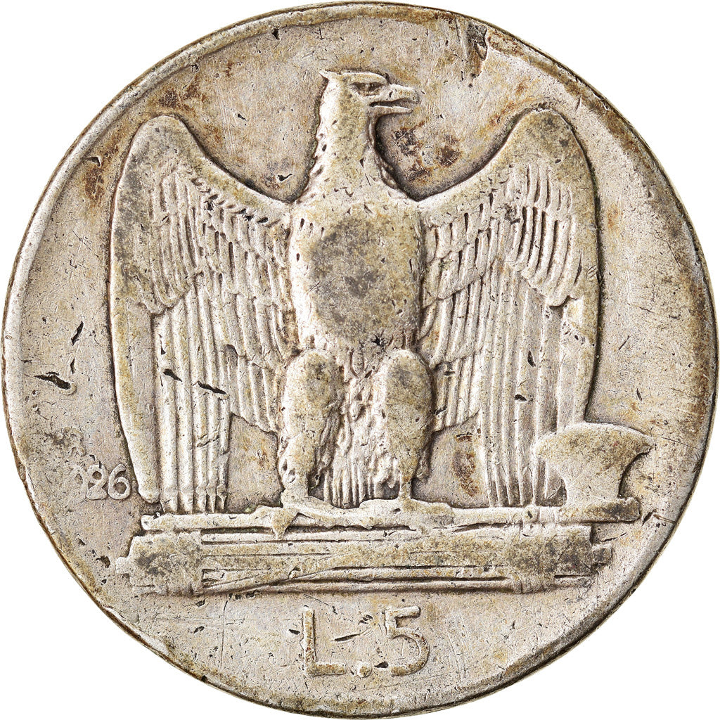Monnaie, Italie, Vittorio Emanuele III, 5 Lire, 1926, Rome, TB+, Argent, KM:67.1