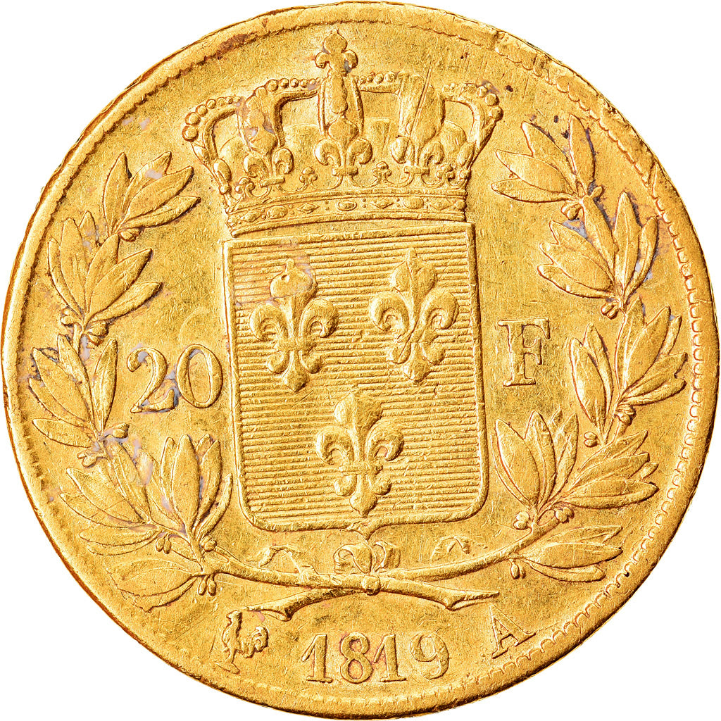 Moneta, Francia, Louis XVIII, Louis XVIII, 20 Francs, 1819, Paris, BB, Oro