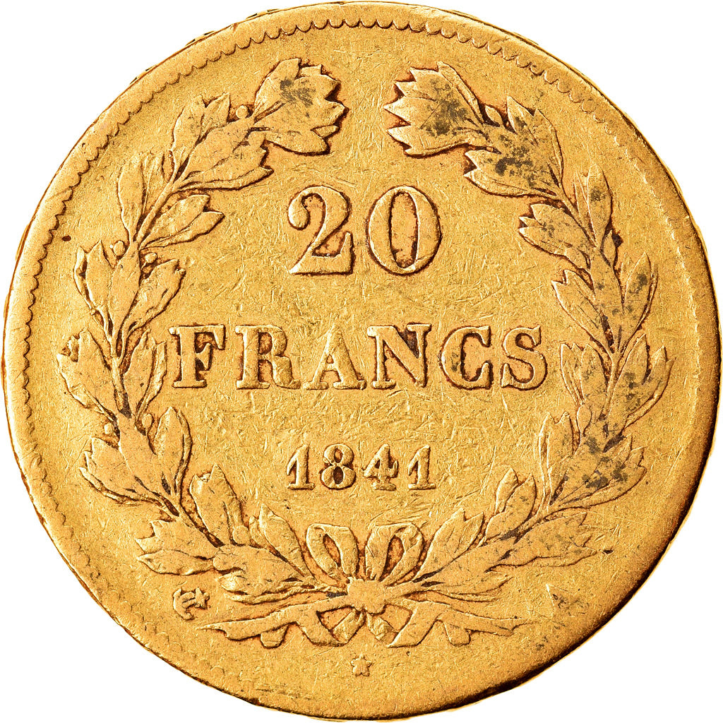 Moneta, Francja, Louis-Philippe, 20 Francs, 1841, Paris, VF(30-35), Złoto
