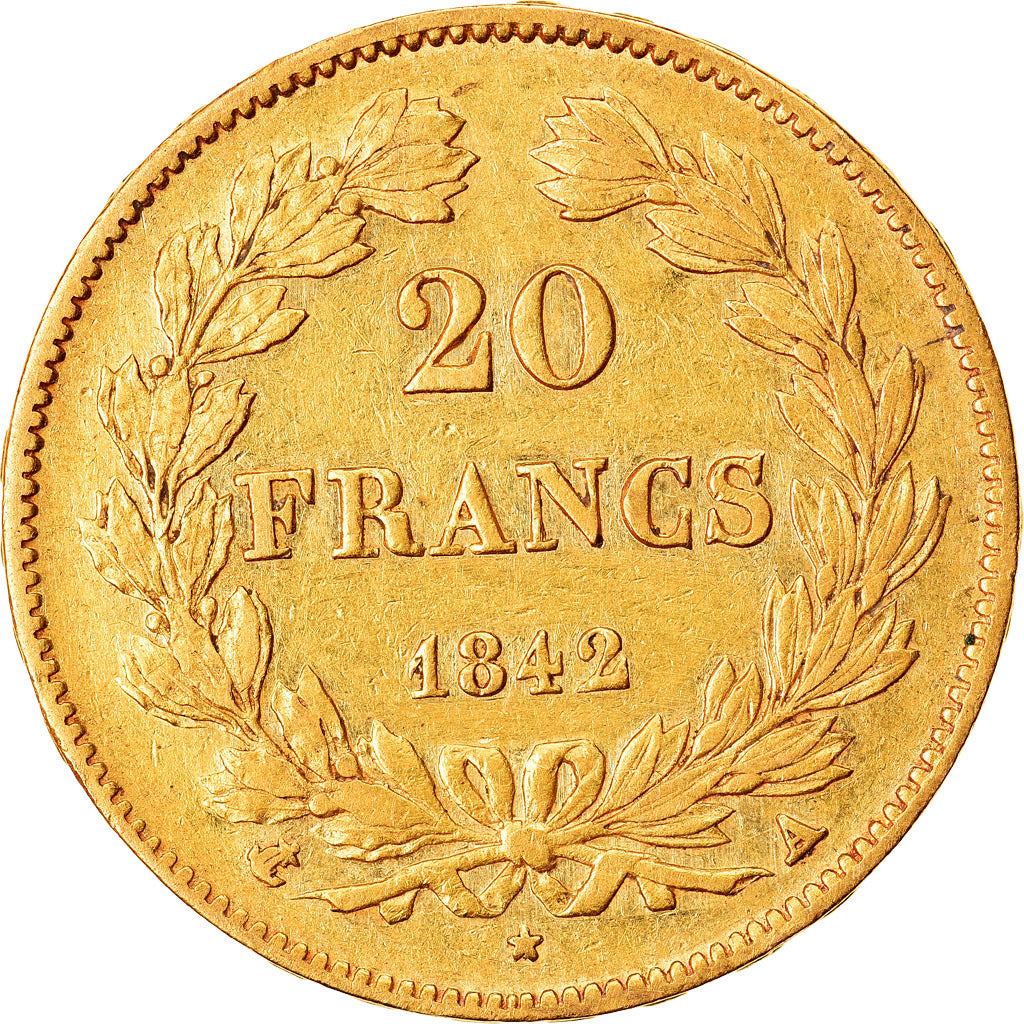 Munten, Frankrijk, Louis-Philippe, 20 Francs, 1842, Paris, ZF, Goud, KM:750.1