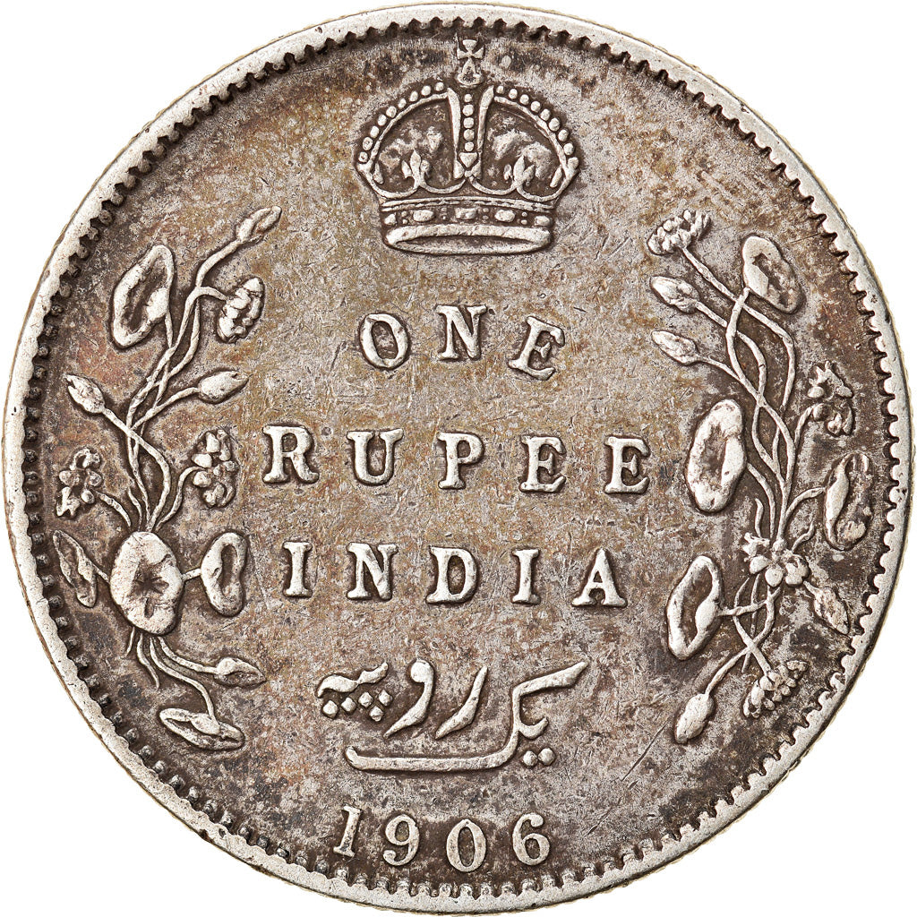 Münze, INDIA-BRITISH, Edward VII, Rupee, 1906, SS, Silber, KM:508