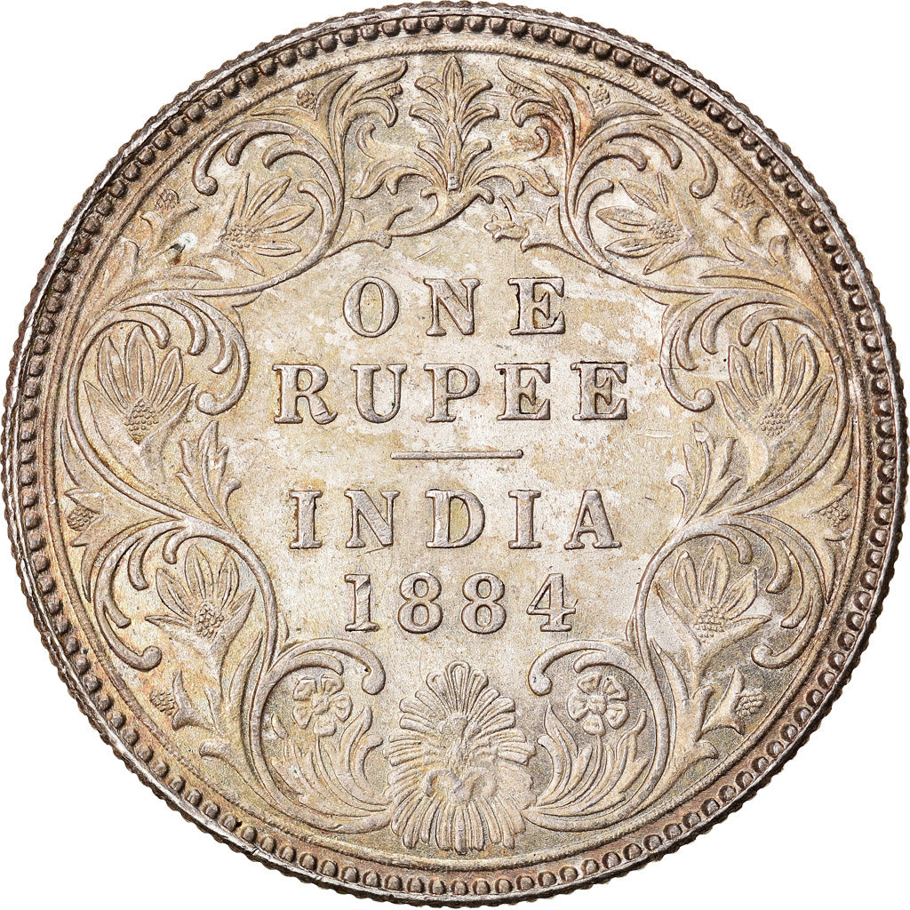 Münze, INDIA-BRITISH, Victoria, Rupee, 1884, UNZ, Silber, KM:492
