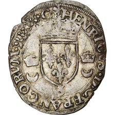 Coin, France, Henri II, Douzain aux croissants, 1550, Grenoble, EF(40-45)
