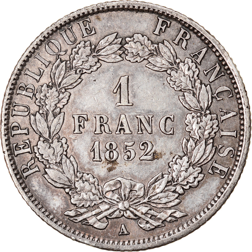 Munten, Frankrijk, Napoleon III, Napoléon III, Franc, 1852, Paris, ZF+, Zilver