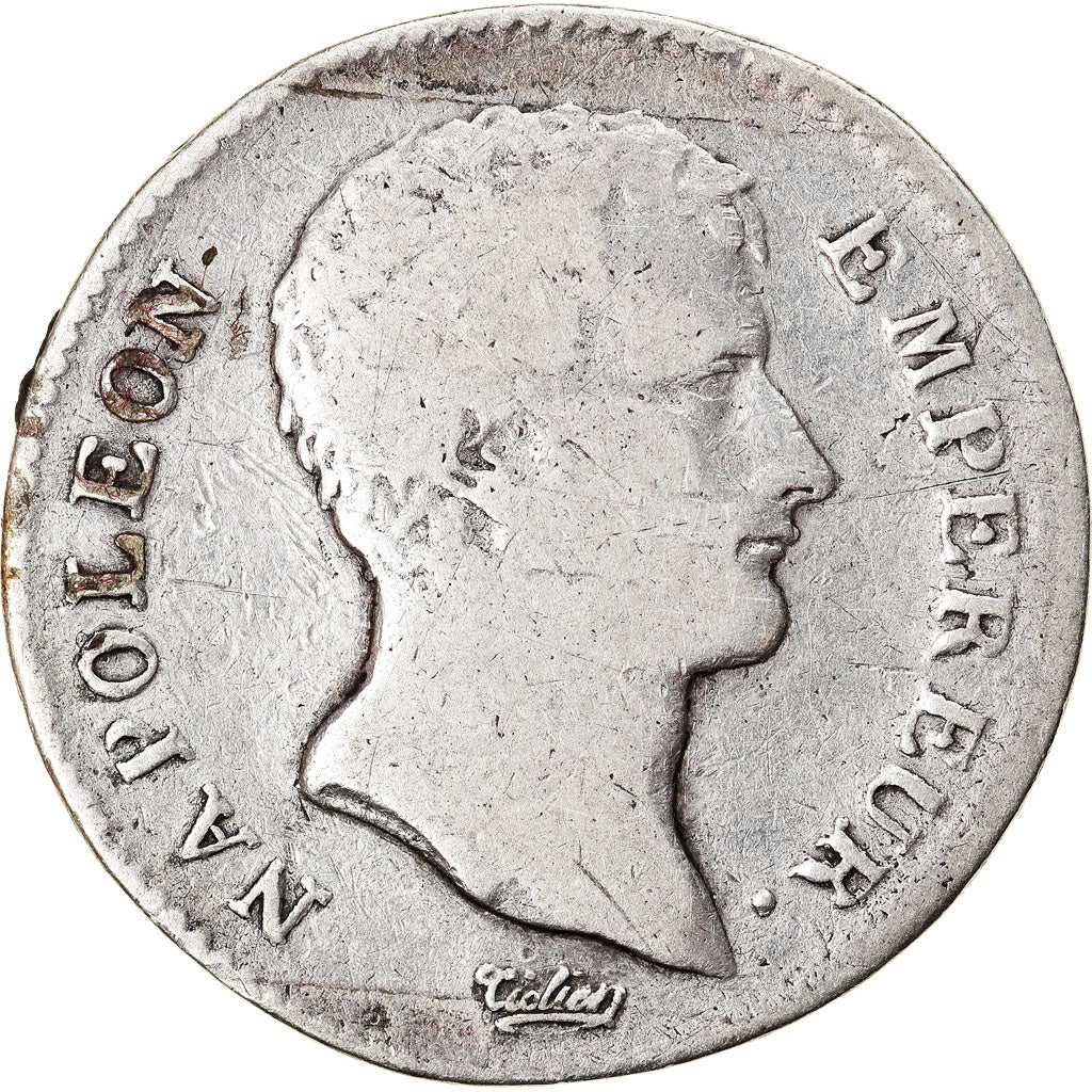 Moneda, Francia, Napoléon I, Franc, 1806, Paris, BC+, Plata, KM:672.1