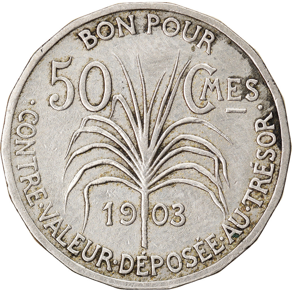 Coin, Guadeloupe, 50 Centimes, 1903, Paris, VF(30-35), Copper-nickel, KM:45