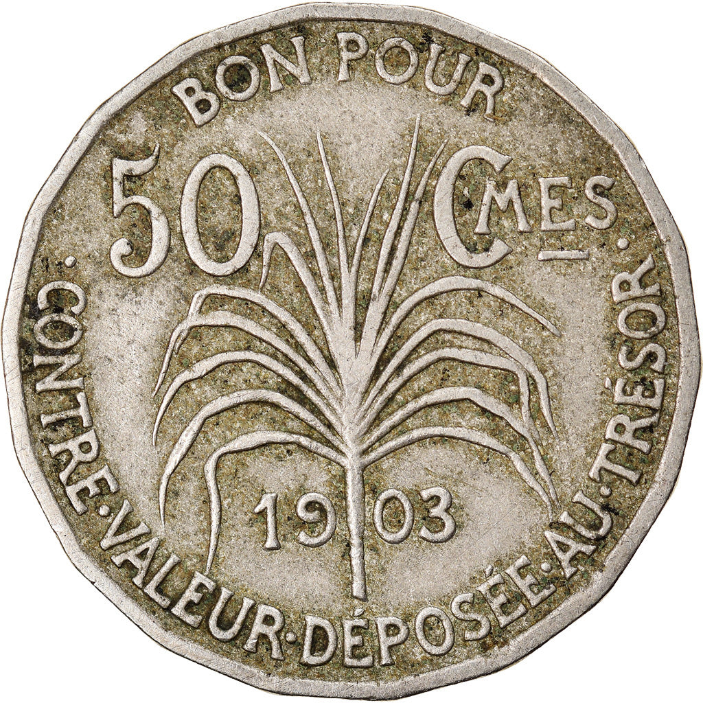 Coin, Guadeloupe, 50 Centimes, 1903, Paris, VF(30-35), Copper-nickel, KM:45