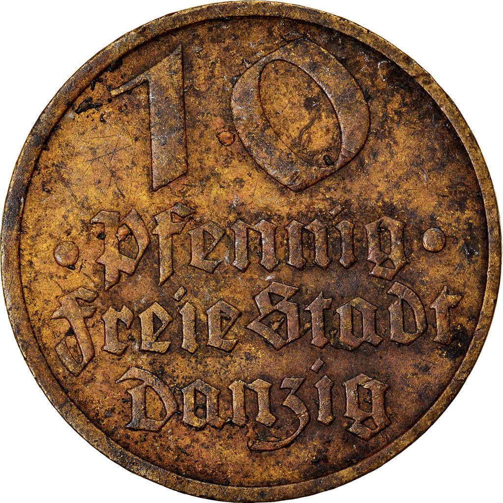 Coin, DANZIG, 10 Pfennig, 1932, VF(30-35), Aluminum-Bronze, KM:152