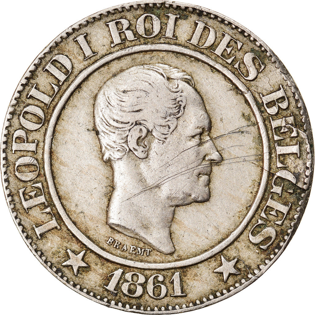 Coin, Belgium, Leopold I, 20 Centimes, 1861, EF(40-45), Copper-nickel, KM:20