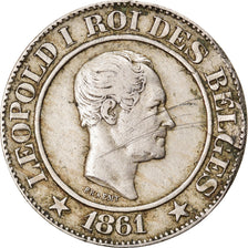 Coin, Belgium, Leopold I, 20 Centimes, 1861, EF(40-45), Copper-nickel, KM:20