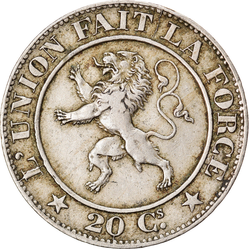 Coin, Belgium, Leopold I, 20 Centimes, 1861, EF(40-45), Copper-nickel, KM:20