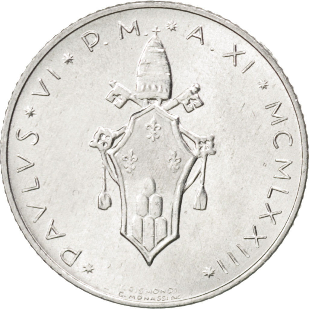 Monnaie, Cité du Vatican, Paul VI, 2 Lire, 1973, SPL, Aluminium, KM:117