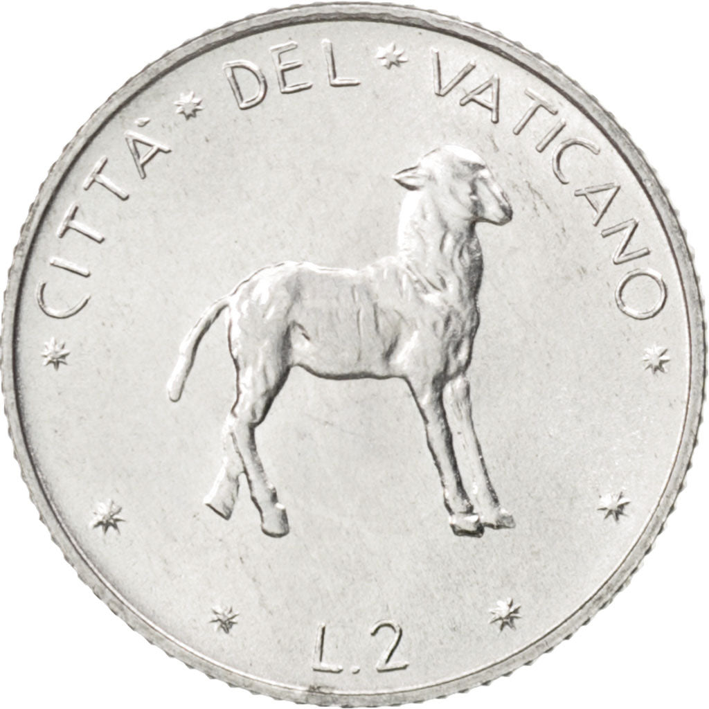 Monnaie, Cité du Vatican, Paul VI, 2 Lire, 1973, SPL, Aluminium, KM:117
