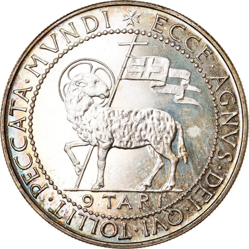 Coin, MALTA, ORDER OF, Angelo de Mojana di Cologna, 9 Tari, 1969, MS(63)