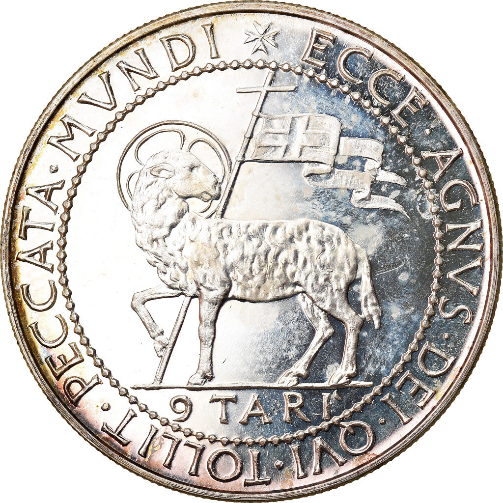 Coin, MALTA, ORDER OF, Angelo de Mojana di Cologna, 9 Tari, 1969, MS(63)