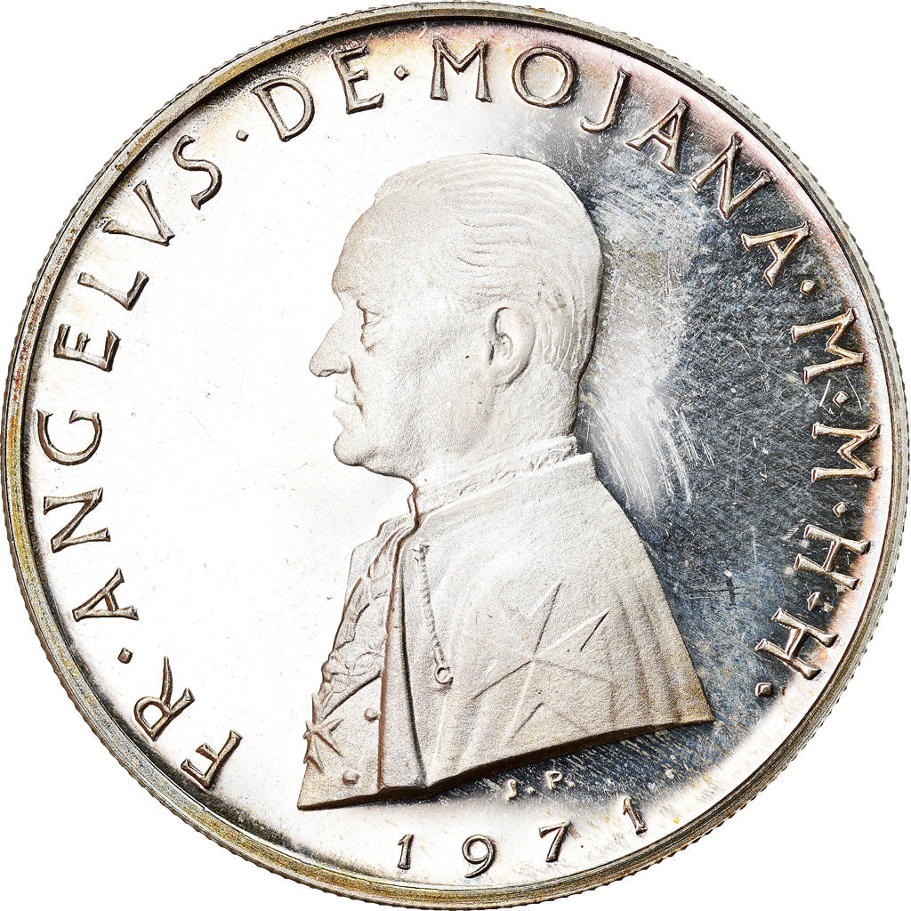 Coin, MALTA, ORDER OF, Angelo de Mojana di Cologna, 9 Tari, 1971, MS(63)