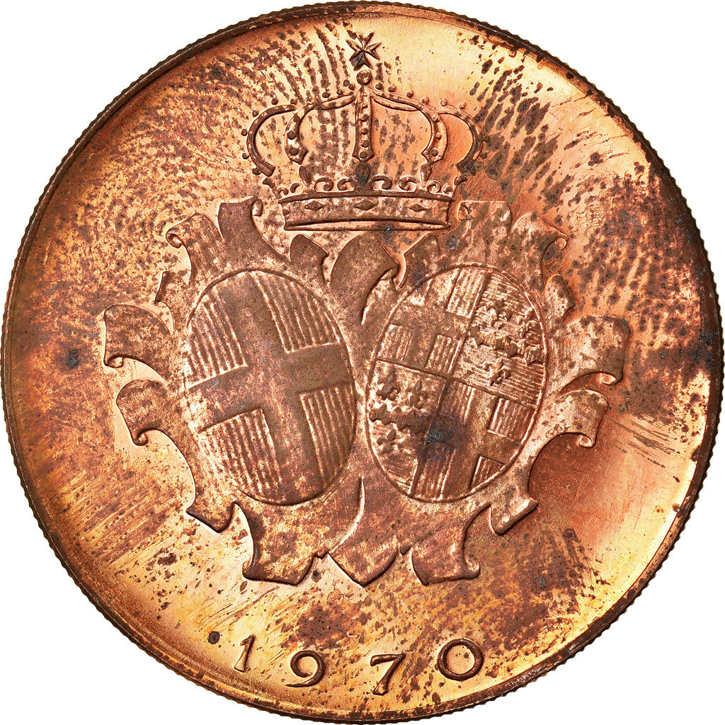 Coin, MALTA, ORDER OF, Angelo de Mojana di Cologna, 10 Grani, 1970, MS(63)