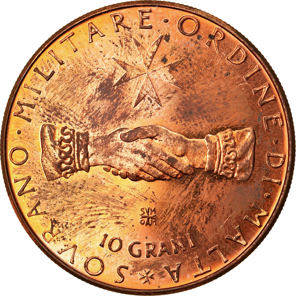 Coin, MALTA, ORDER OF, Angelo de Mojana di Cologna, 10 Grani, 1970, MS(63)