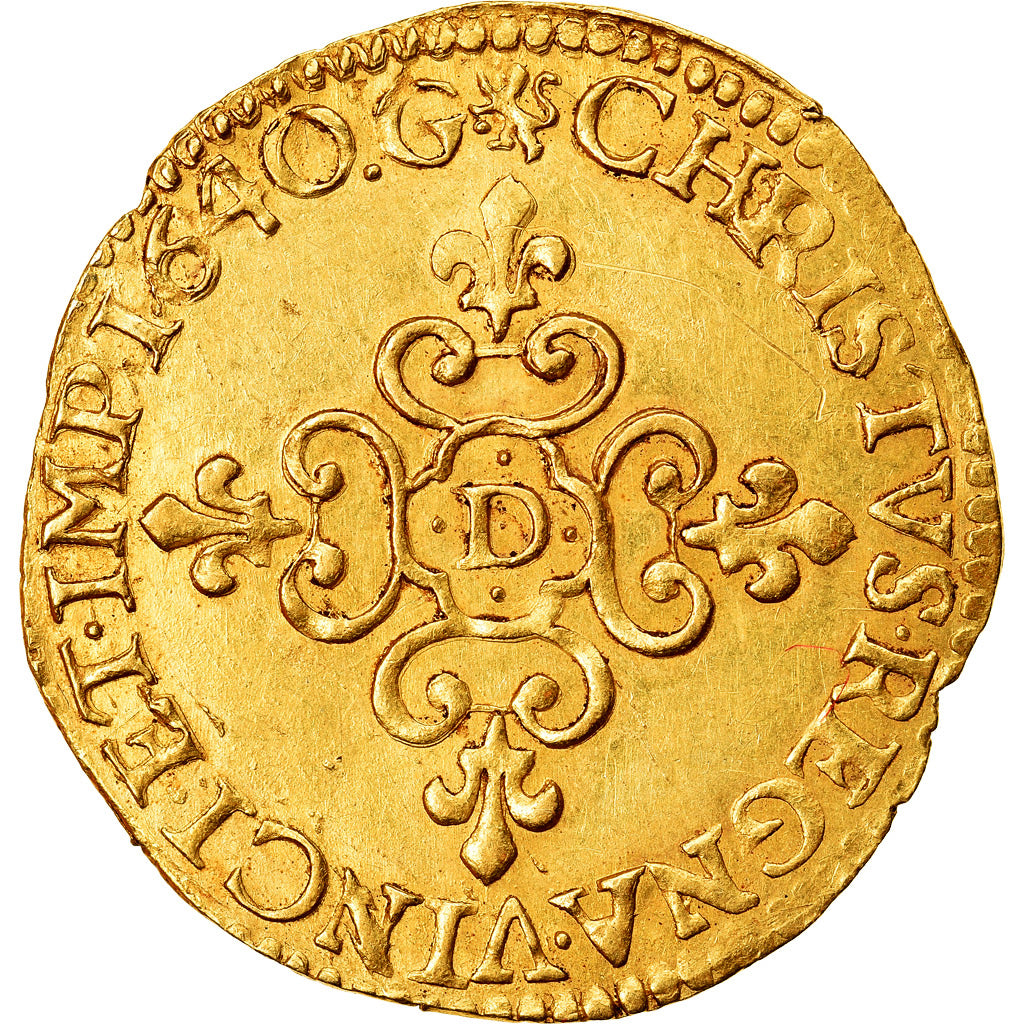 Coin, France, Louis XIII, Écu d'or, Ecu d'or, 1640, Lyon, AU(50-53), Gold