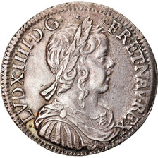 Moneda, Francia, 1/2 Ecu, 1651, Troyes, MBC+, Plata, Gadoury:169