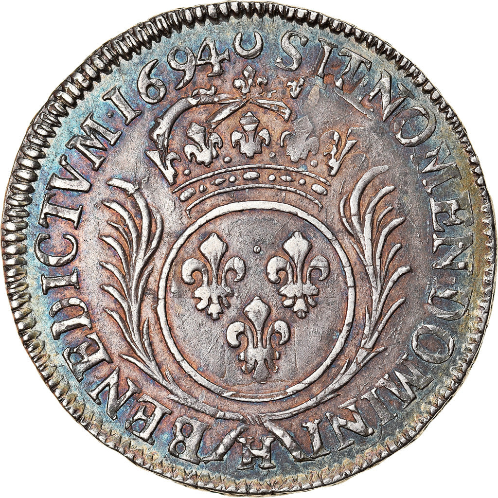 Monnaie, France, Louis XIV, 1/2 Écu aux palmes, 1/2 Ecu, 1694, La Rochelle
