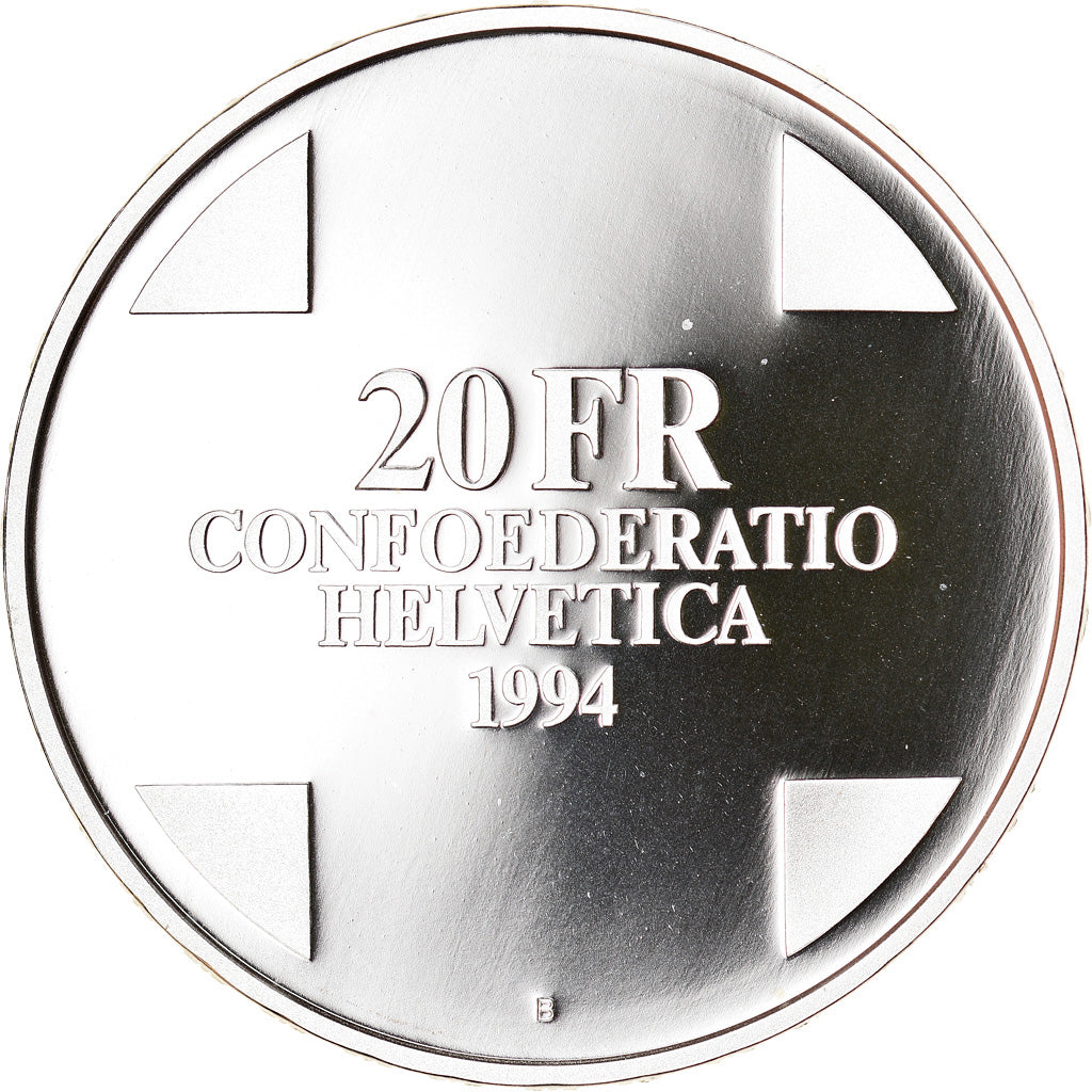 Monnaie, Suisse, Pont du Diable, 20 Francs, 1994, Proof, SPL, Argent