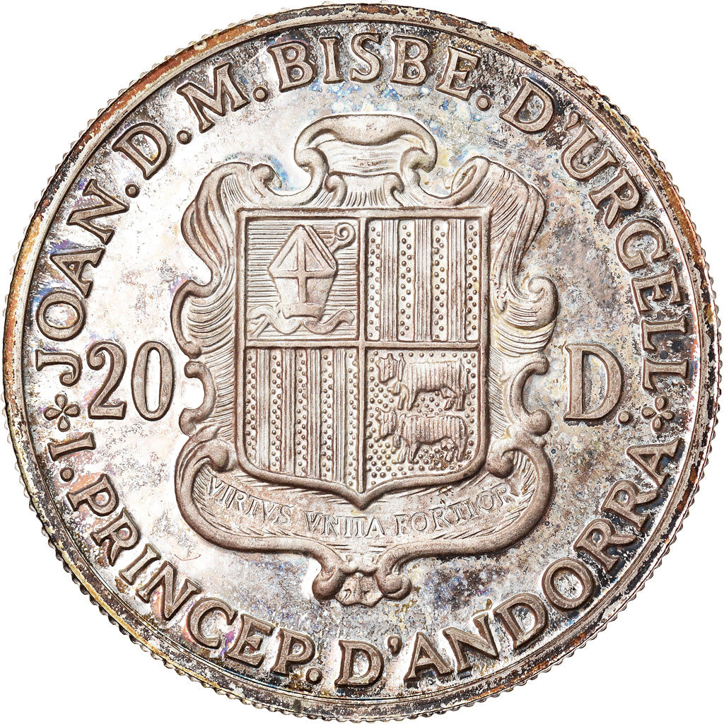 Moneda, Andorra, 20 Diners, 1985, SC, Plata, KM:26