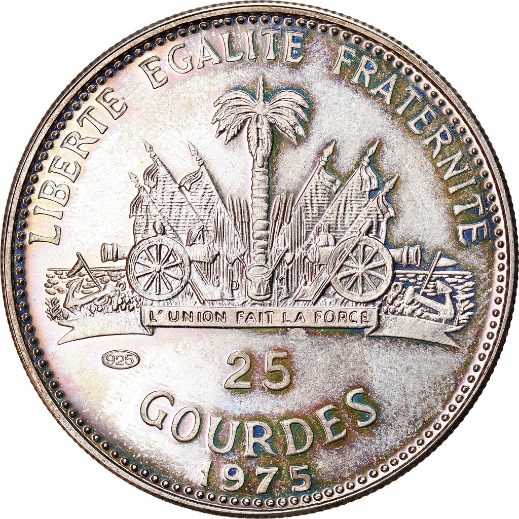 Münze, Haiti, 25 Gourdes, 1975, UNZ, Silber, KM:121