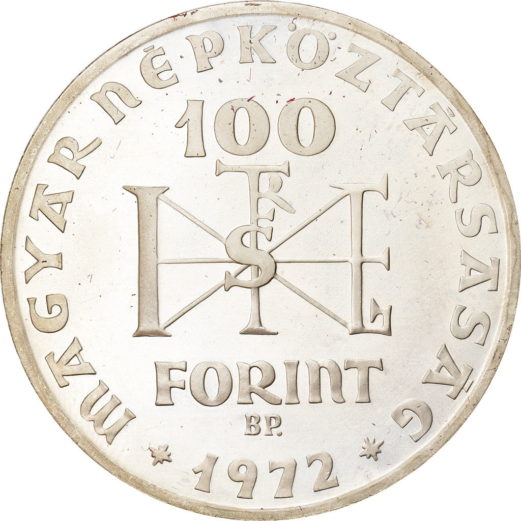 Moneta, Ungheria, 100 Forint, Szaz, 1972, Budapest, Proof, SPL, Argento, KM:597