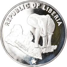 Moneta, Liberia, 5 Dollars, 1973, Proof, MS(65-70), Srebro, KM:29