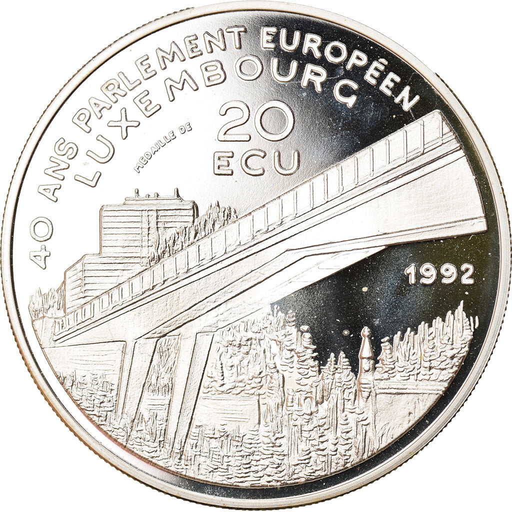 Coin, Luxembourg, Joseph II, 20 ECU, 1992, Chi, Proof, MS(63), Silver, KM:22