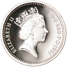 Coin, Great Britain, Elizabeth II, Pound, 1991, MS(65-70), Silver, KM:946a
