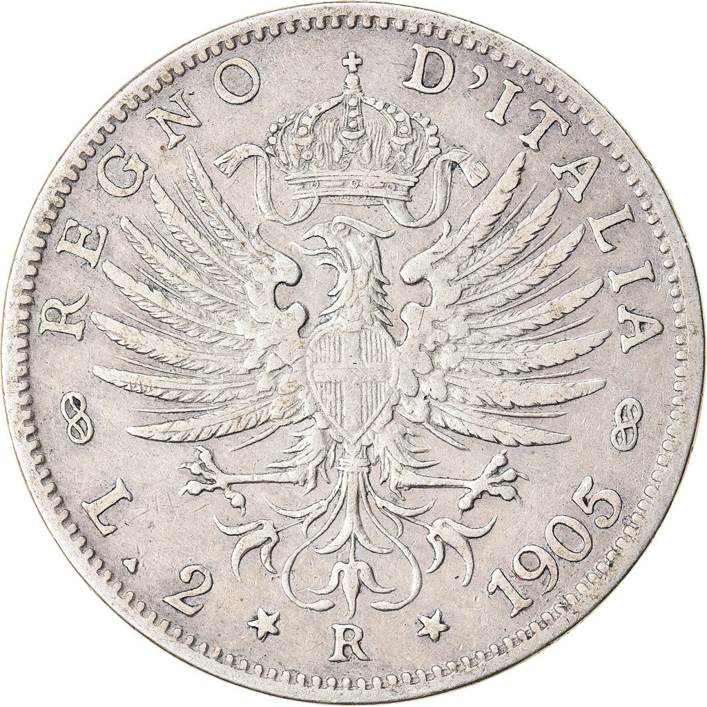 Moneta, Italia, Vittorio Emanuele III, 2 Lire, 1905, Rome, MB, Argento, KM:33
