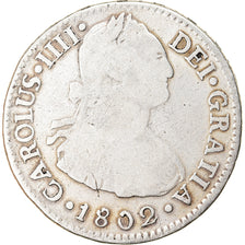 Monnaie, Espagne, Charles IV, 2 Reales, 1802, Madrid, TB, Argent, KM:430.1