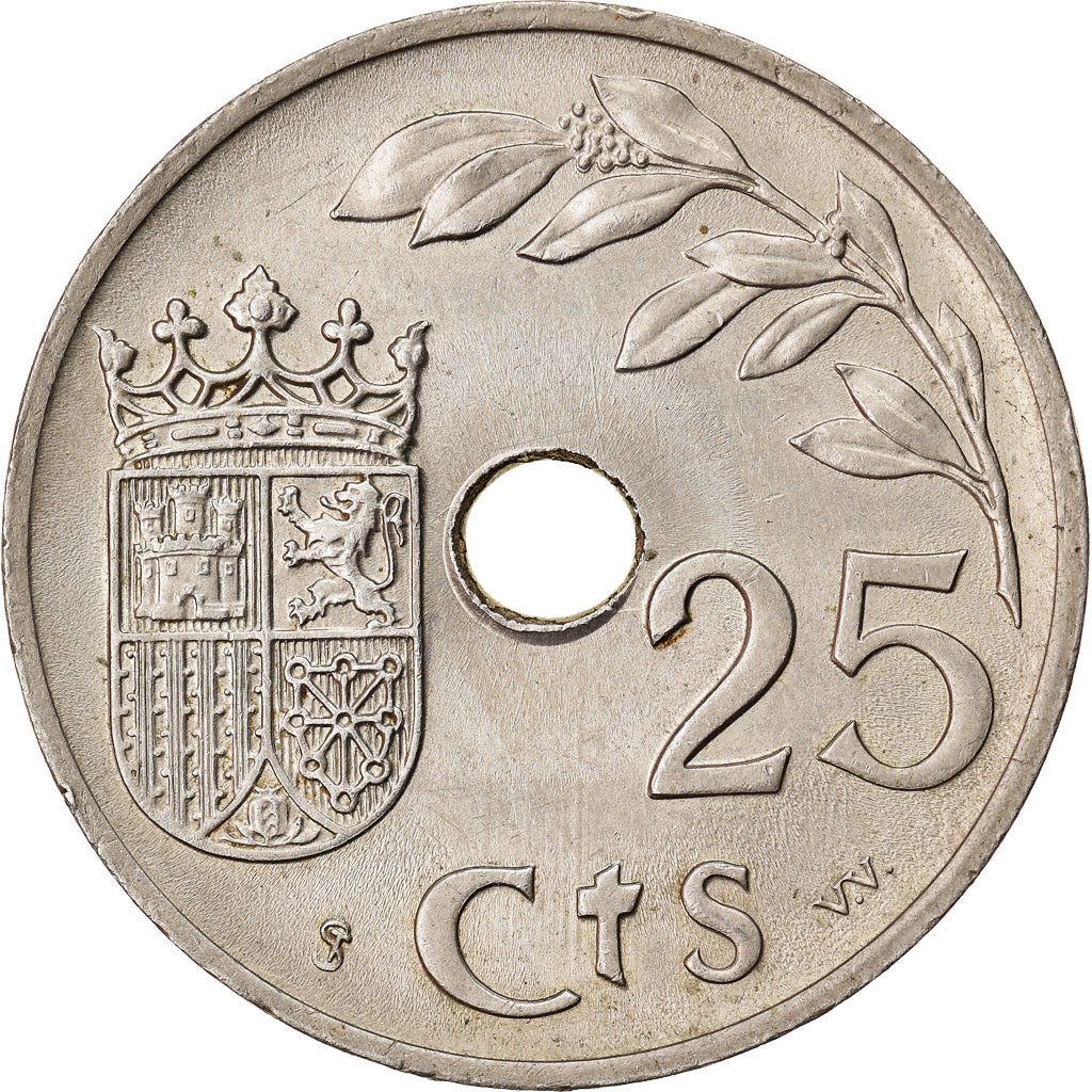 Coin, Spain, 25 Centimos, 1937, Vienna, AU(55-58), Copper-nickel, KM:753