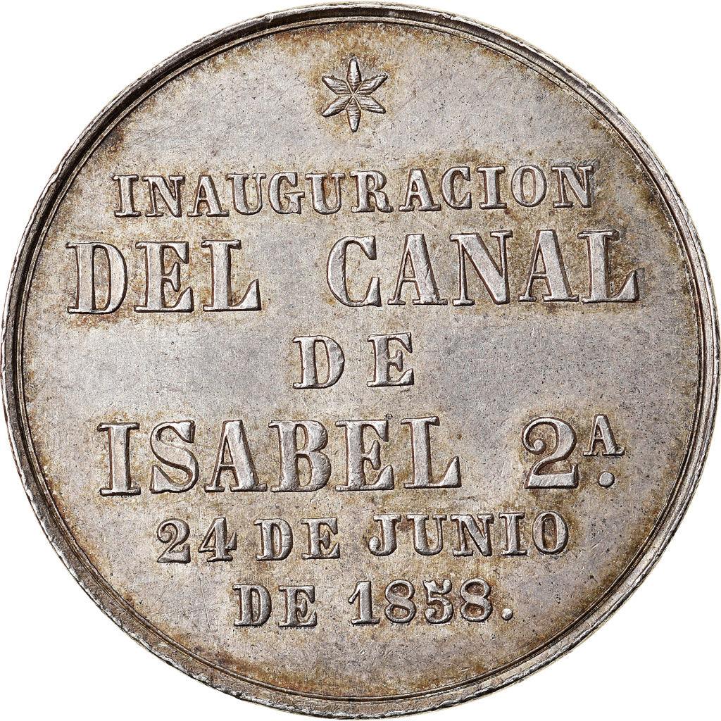 Hiszpania, Medal, 1858, EF(40-45), Srebro