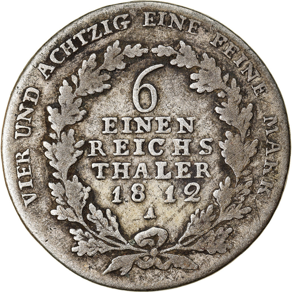 Coin, German States, PRUSSIA, Friedrich Wilhelm III, 1/6 Thaler, 1812, Berlin