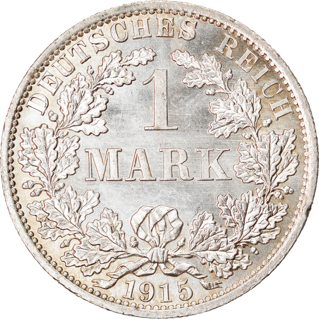 Coin, GERMANY - EMPIRE, Wilhelm II, Mark, 1915, Berlin, MS(65-70), Silver, KM:14