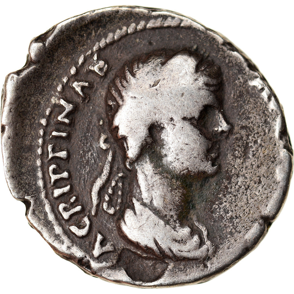 Coin, Claudius and Agrippina, Denarius, 50-51, Rome, VF(30-35), Silver, RIC:81