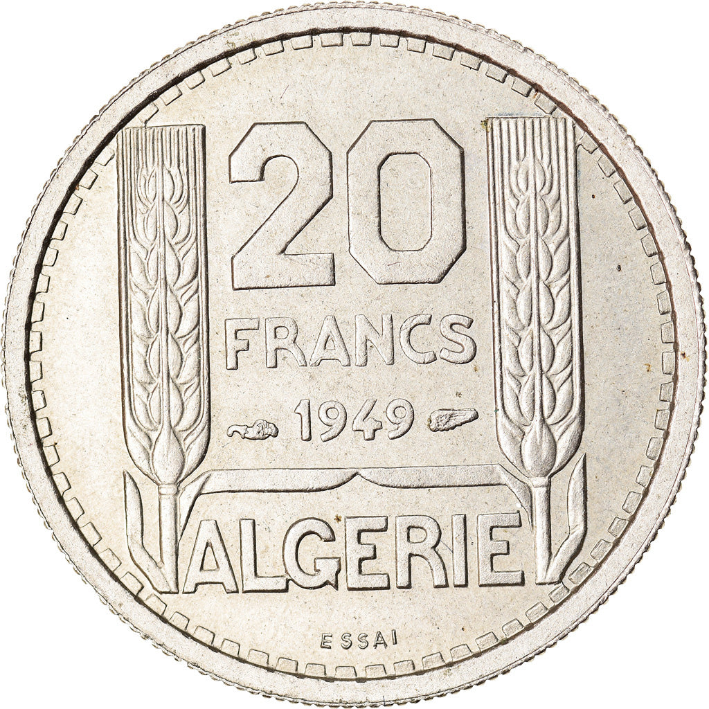 Coin, Algeria, 20 Francs, 1949, Paris, ESSAI, MS(65-70), Copper-nickel, KM:E1
